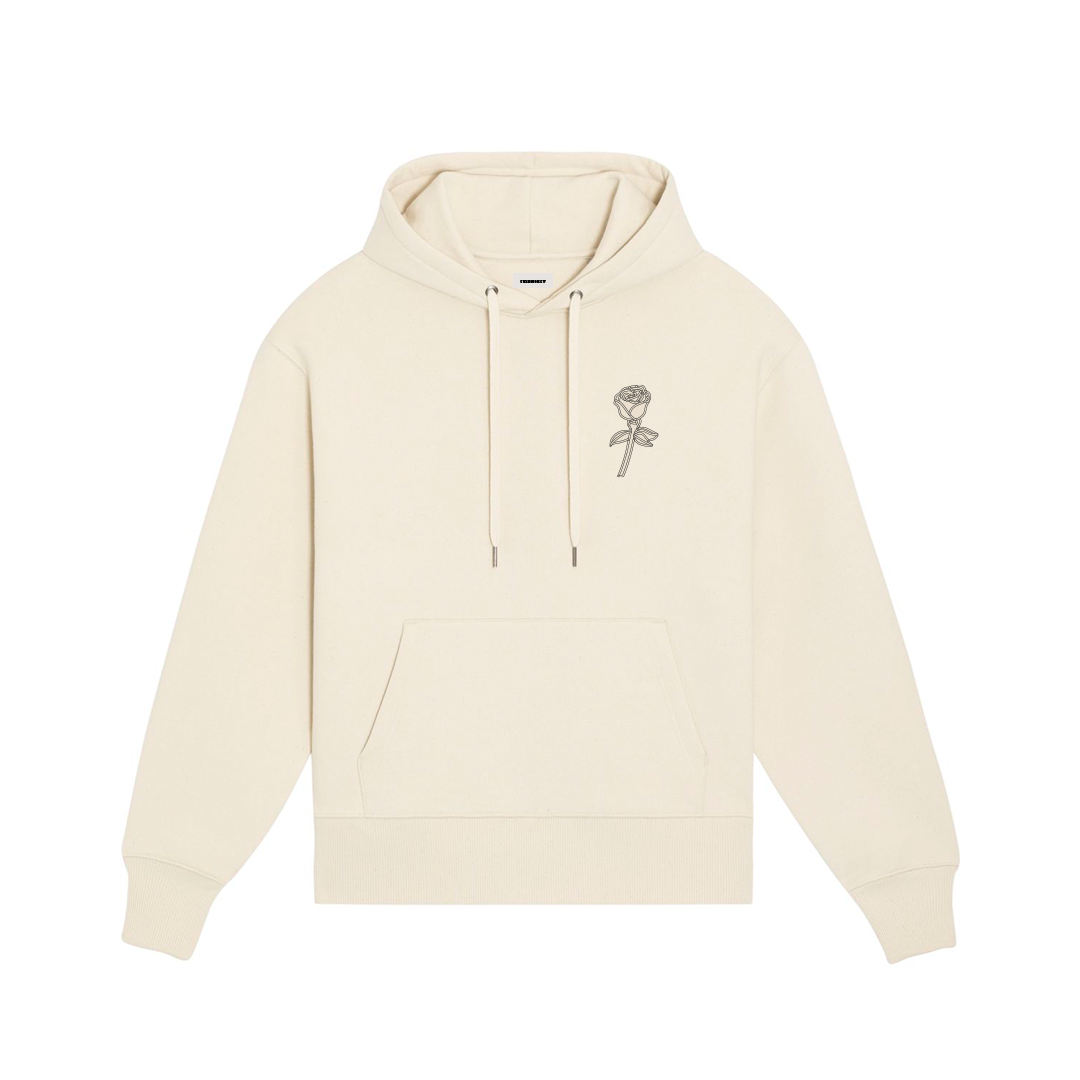 Big rose hoodie Nude