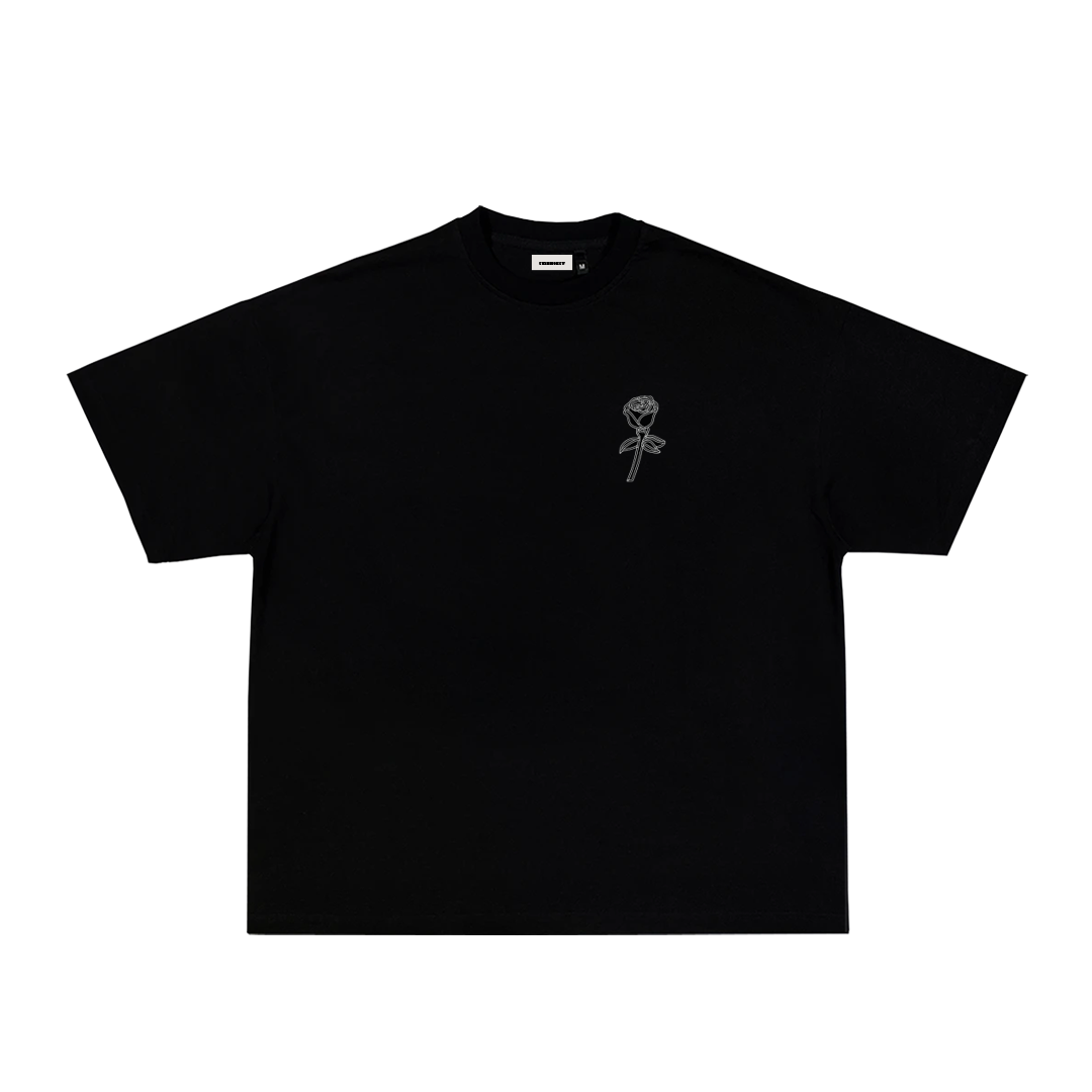 Big rose t-shirt Black