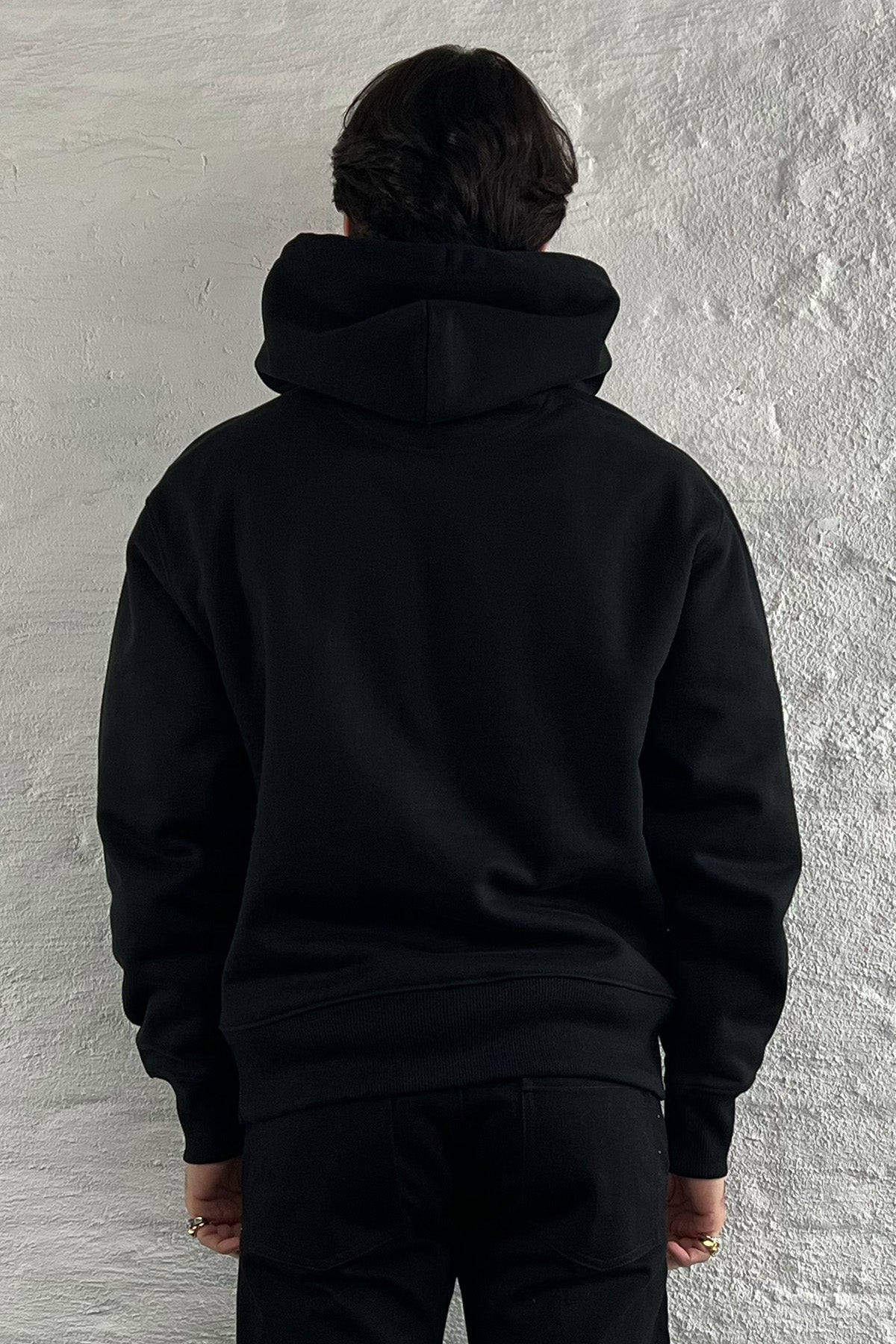 Patch logo hoodie black