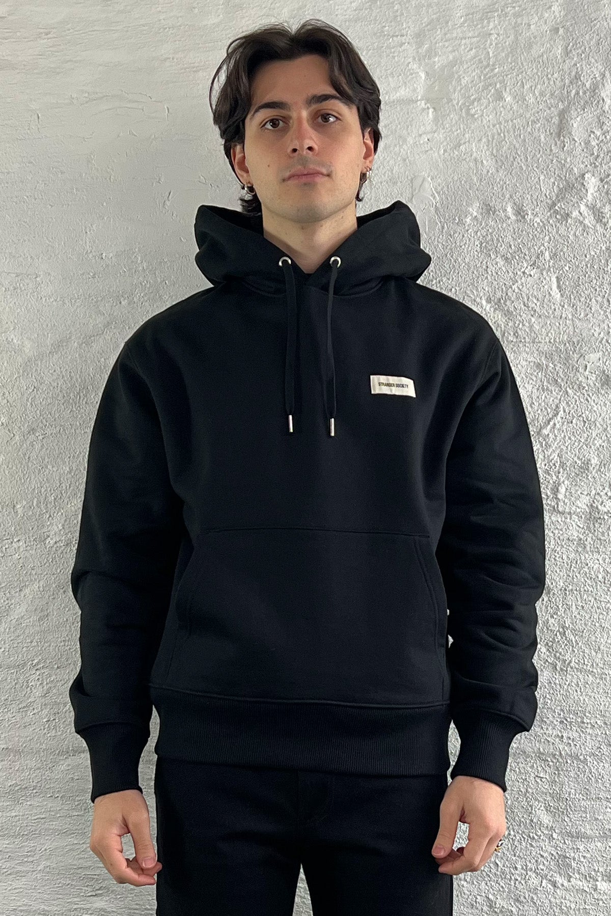 Patch logo hoodie black