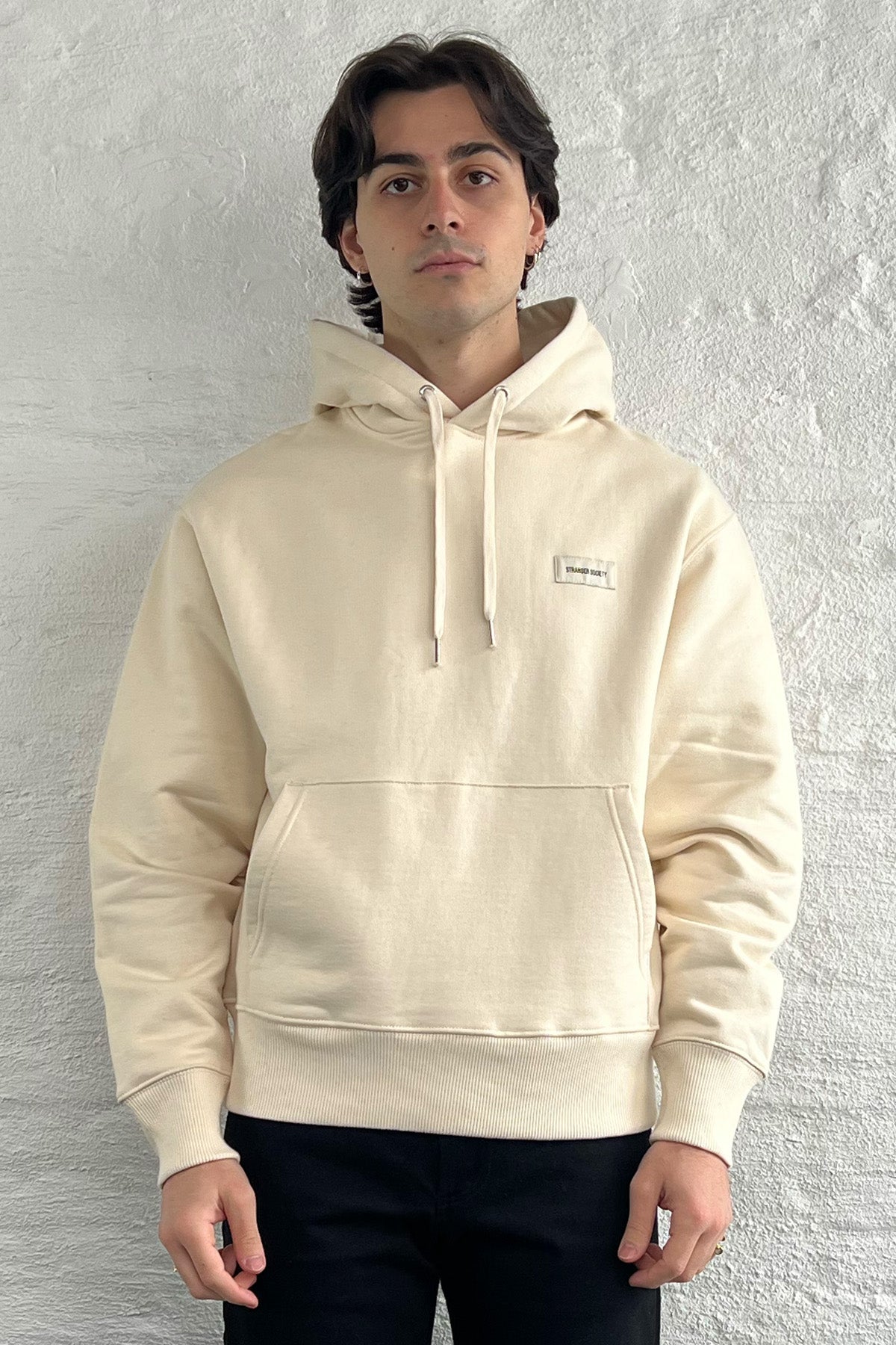 Patch logo hoodie nude