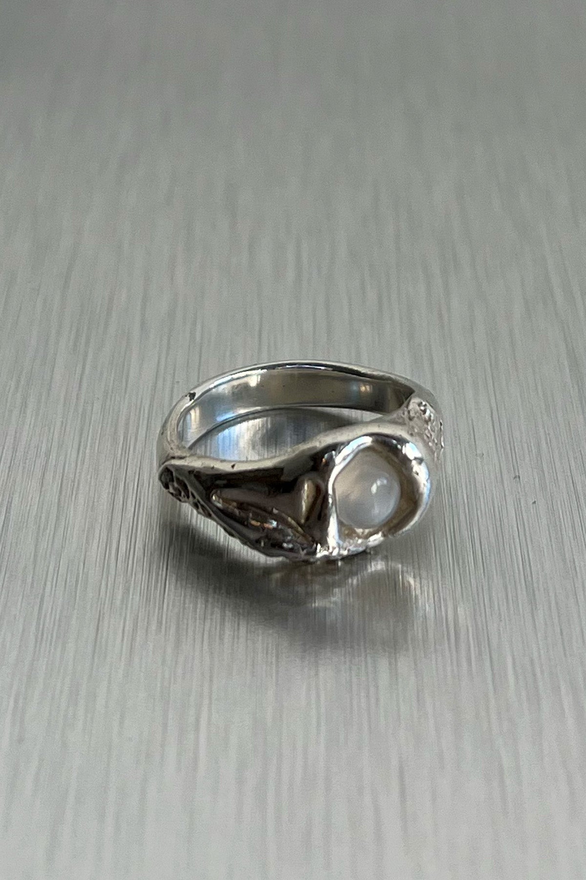 Silver lava ring